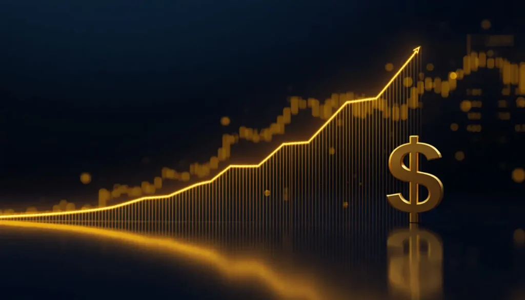 Illustration of gold spot price and futures trading chart showing gold price in USD